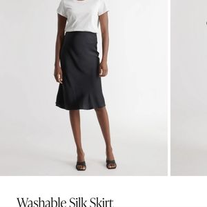 Quince Silk Washable Skirt Black